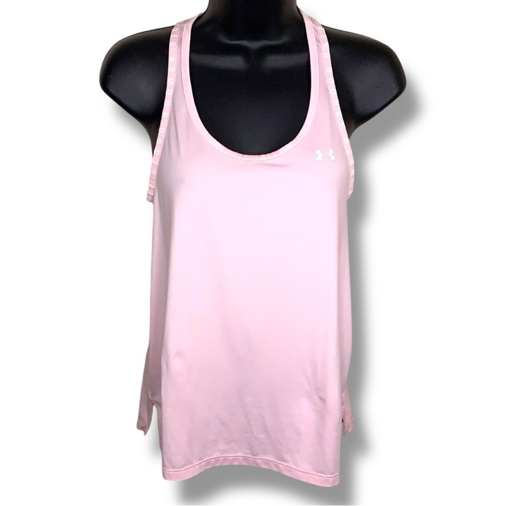 XS Under Armour Baby Pink Pastel Athletic Tank Top Scoop Neck Activewear